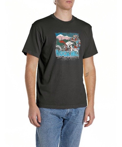 REPLAY(リプレイ)の「ヘビーコットンジャージーROCK HILL Tシャツ(Tシャツ/カットソー・メンズ・ダークブラック/レモンイエロー・X-LARGE/LARGE/MEDIUM/SMALL)」の1枚目の写真