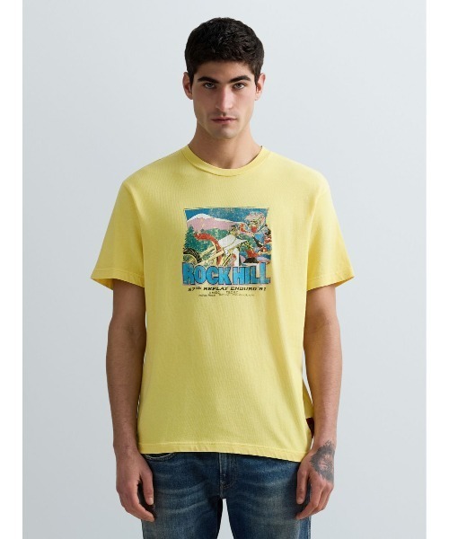 REPLAY(リプレイ)の「ヘビーコットンジャージーROCK HILL Tシャツ(Tシャツ/カットソー・メンズ・ダークブラック/レモンイエロー・X-LARGE/LARGE/MEDIUM/SMALL)」の2枚目の写真