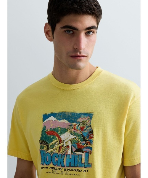 REPLAY(リプレイ)の「ヘビーコットンジャージーROCK HILL Tシャツ(Tシャツ/カットソー・メンズ・ダークブラック/レモンイエロー・X-LARGE/LARGE/MEDIUM/SMALL)」の4枚目の写真