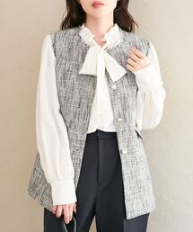le.coeur blanc | ツイードフリンジジレ(その他アウター)