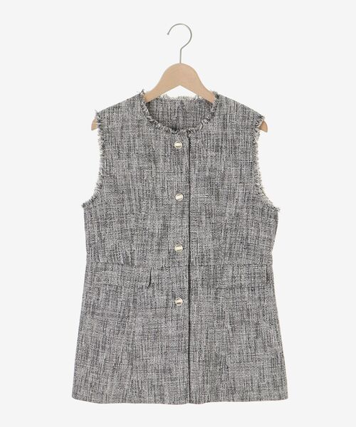 le.coeur blanc（ルクールブラン）の「ツイードフリンジジレ（その他アウター・レディース・ブラック系その他・38）」の11枚目の写真