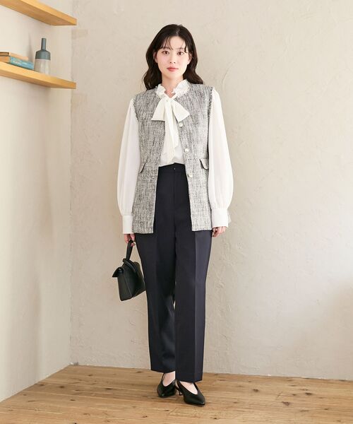 le.coeur blanc（ルクールブラン）の「ツイードフリンジジレ（その他アウター・レディース・ブラック系その他・38）」の17枚目の写真