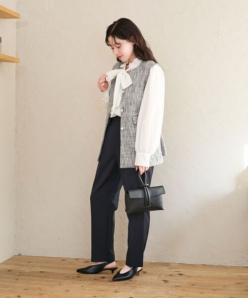 le.coeur blanc（ルクールブラン）の「ツイードフリンジジレ（その他アウター・レディース・ブラック系その他・38）」の19枚目の写真