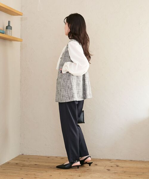 le.coeur blanc（ルクールブラン）の「ツイードフリンジジレ（その他アウター・レディース・ブラック系その他・38）」の20枚目の写真