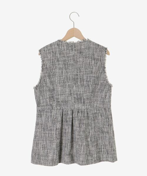 le.coeur blanc（ルクールブラン）の「ツイードフリンジジレ（その他アウター・レディース・ブラック系その他・38）」の4枚目の写真