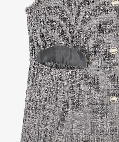 le.coeur blanc（ルクールブラン）の「ツイードフリンジジレ（その他アウター・レディース・ブラック系その他・38）」の8枚目の写真