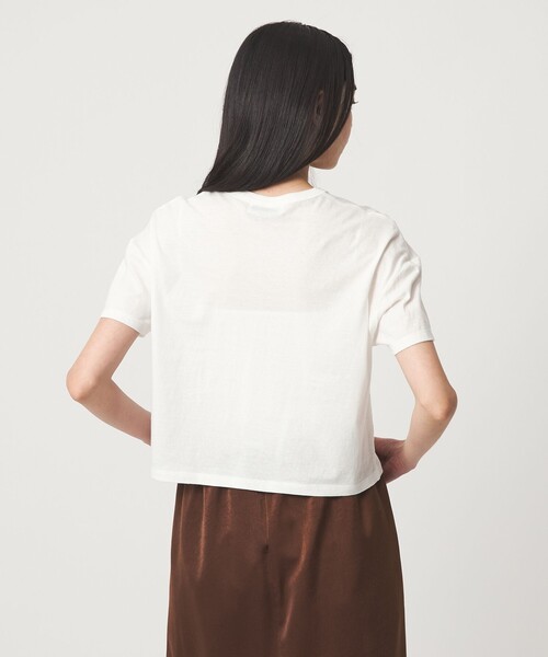 EMMEL REFINES(エメルリファインズ)の「<EMMEL REFINES>EM ロゴプリント ボックス Tシャツ(Tシャツ/カットソー・レディース・ホワイト/グレー・FREE)」の4枚目の写真
