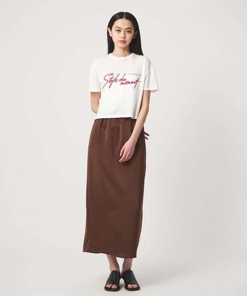 EMMEL REFINES(エメルリファインズ)の「<EMMEL REFINES>EM ロゴプリント ボックス Tシャツ(Tシャツ/カットソー・レディース・ホワイト/グレー・FREE)」の6枚目の写真