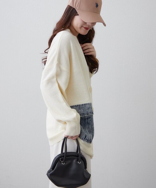 Remind me and forever（リマインドミーアンドフォーエバー）の「【WEB限定】デニムポケットVカーディガン（カーディガン/ボレロ・レディース・ピンク/ブルー/グレー/オフホワイト・FREE）」の11枚目の写真