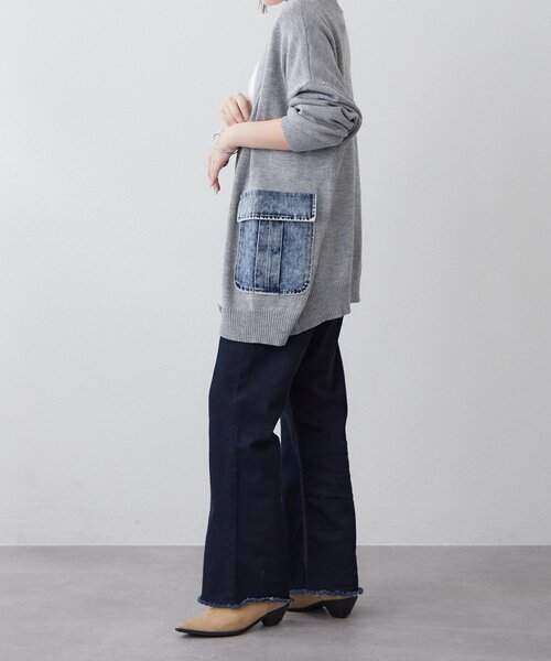 Remind me and forever（リマインドミーアンドフォーエバー）の「【WEB限定】デニムポケットVカーディガン（カーディガン/ボレロ・レディース・ピンク/ブルー/グレー/オフホワイト・FREE）」の17枚目の写真