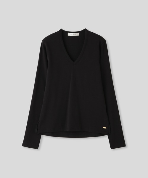 KINO THE KEI(キノザケイ)の「レディ Vネック フライス カットソー プルオーバー KINO THE KEI(Tシャツ/カットソー・レディース・グレイッシュベージュ/ホワイト/ブラック・フリー)」の18枚目の写真