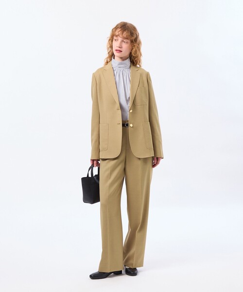 MACKINTOSH PHILOSOPHY（ﾏｯｷﾝﾄｯｼｭ ﾌｨﾛｿﾌｨｰ）の「【LEE4月号/蛯原友里さん着用】【TROTTER（トロッター）シリーズ】アクションツイルワイドパンツ（その他パンツ・レディース・ダークネイビー/ベージュ・38/36）」の3枚目の写真