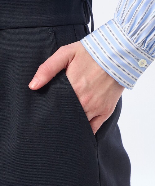 MACKINTOSH PHILOSOPHY（ﾏｯｷﾝﾄｯｼｭ ﾌｨﾛｿﾌｨｰ）の「【LEE4月号/蛯原友里さん着用】【TROTTER（トロッター）シリーズ】アクションツイルワイドパンツ（その他パンツ・レディース・ダークネイビー/ベージュ・38/36）」の9枚目の写真