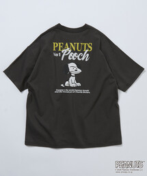 限定展開 PEANUTS ピーナッツ 別注 ビッグシルエット バックプリント クルーネック Tシャツ POOCH