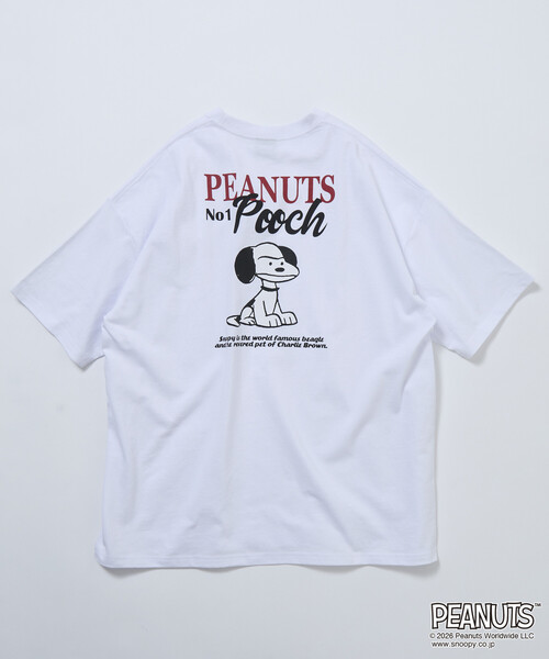 FREAK'S STORE(フリークスストア)の「限定展開 PEANUTS ピーナッツ 別注 ビッグシルエット バックプリント クルーネック Tシャツ POOCH(Tシャツ/カットソー・メンズ・ネイビー/スミクロ/ピンク/ホワイト・LARGE/MEDIUM/SMALL)」の5枚目の写真