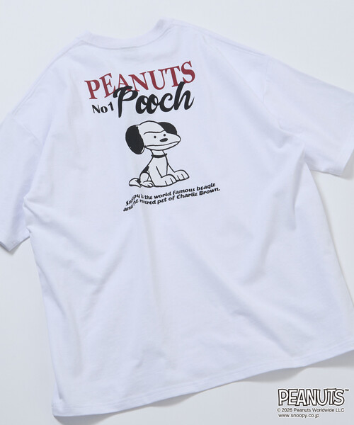 FREAK'S STORE(フリークスストア)の「限定展開 PEANUTS ピーナッツ 別注 ビッグシルエット バックプリント クルーネック Tシャツ POOCH(Tシャツ/カットソー・メンズ・ネイビー/スミクロ/ピンク/ホワイト・LARGE/MEDIUM/SMALL)」の6枚目の写真