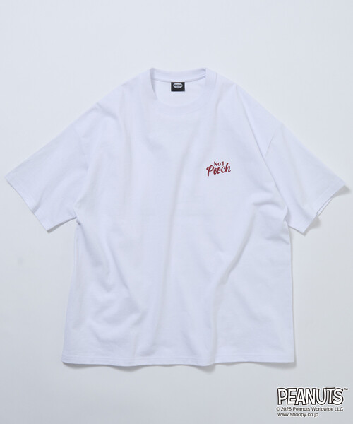 FREAK'S STORE(フリークスストア)の「限定展開 PEANUTS ピーナッツ 別注 ビッグシルエット バックプリント クルーネック Tシャツ POOCH(Tシャツ/カットソー・メンズ・ネイビー/スミクロ/ピンク/ホワイト・LARGE/MEDIUM/SMALL)」の8枚目の写真