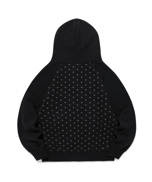 NICE GHOST CLUB(ナイスゴーストクラブ)の「DOT 3STAR RAGLAN CROP HOODIE ZIP UP_BLACK(NG2GSUM493A)(パーカー・レディース・ブラック・SMALL/MEDIUM)」の3枚目の写真