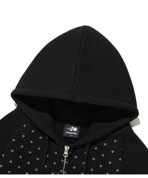 NICE GHOST CLUB(ナイスゴーストクラブ)の「DOT 3STAR RAGLAN CROP HOODIE ZIP UP_BLACK(NG2GSUM493A)(パーカー・レディース・ブラック・SMALL/MEDIUM)」の4枚目の写真
