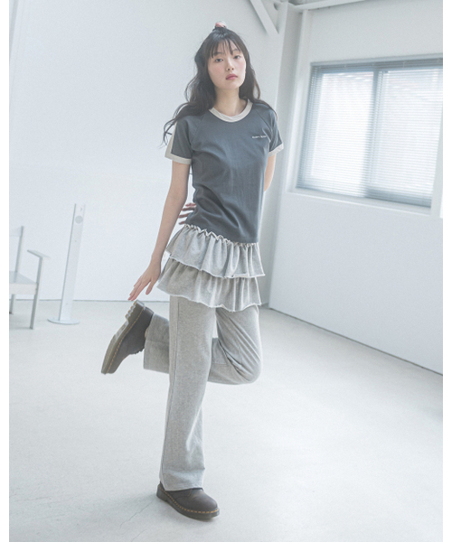 HAVISM（ヘビズム）の「レイヤードスウェットスカートパンツ（グレー）（スウェットパンツ・レディース・その他・ONE SIZE）」の2枚目の写真