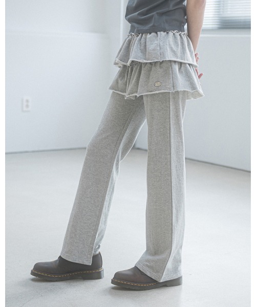 HAVISM（ヘビズム）の「レイヤードスウェットスカートパンツ（グレー）（スウェットパンツ・レディース・その他・ONE SIZE）」の3枚目の写真