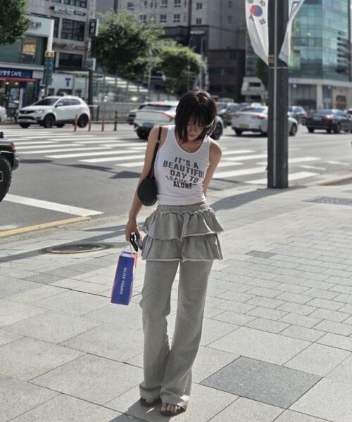 HAVISM（ヘビズム）の「レイヤードスウェットスカートパンツ（グレー）（スウェットパンツ・レディース・その他・ONE SIZE）」の9枚目の写真