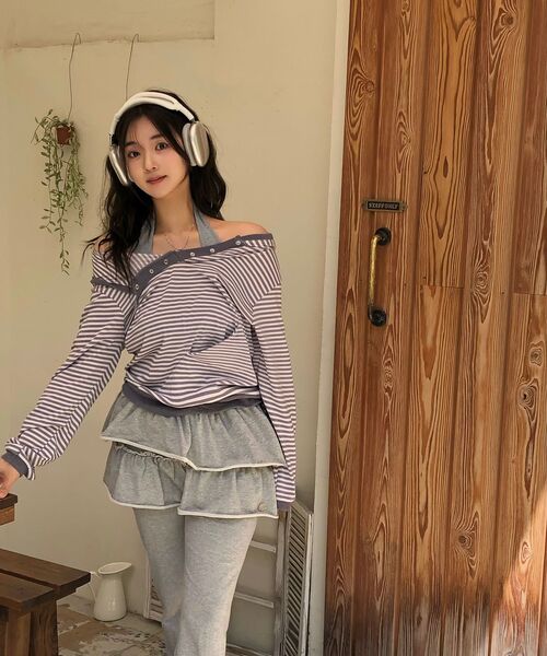 HAVISM（ヘビズム）の「レイヤードスウェットスカートパンツ（グレー）（スウェットパンツ・レディース・その他・ONE SIZE）」の21枚目の写真