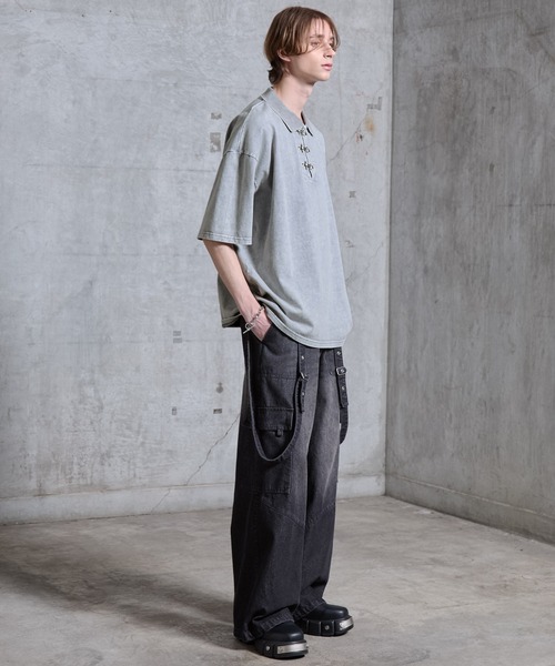 SERACE（セラス）の「【SERACE】Vintage like fireman short sleeve polo shirt / ヴィンテージライクファイヤーマン半袖ポロシャツ（ポロシャツ・メンズ・ブラック/ライトグレー・L/M/S）」の10枚目の写真