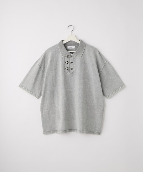 SERACE（セラス）の「【SERACE】Vintage like fireman short sleeve polo shirt / ヴィンテージライクファイヤーマン半袖ポロシャツ（ポロシャツ・メンズ・ブラック/ライトグレー・L/M/S）」の12枚目の写真