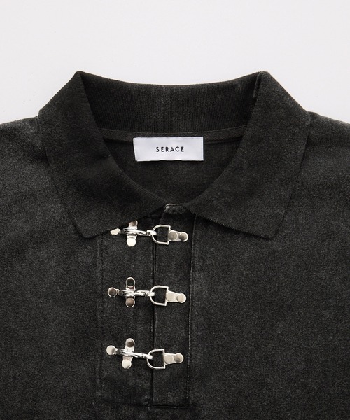 SERACE（セラス）の「【SERACE】Vintage like fireman short sleeve polo shirt / ヴィンテージライクファイヤーマン半袖ポロシャツ（ポロシャツ・メンズ・ブラック/ライトグレー・L/M/S）」の20枚目の写真