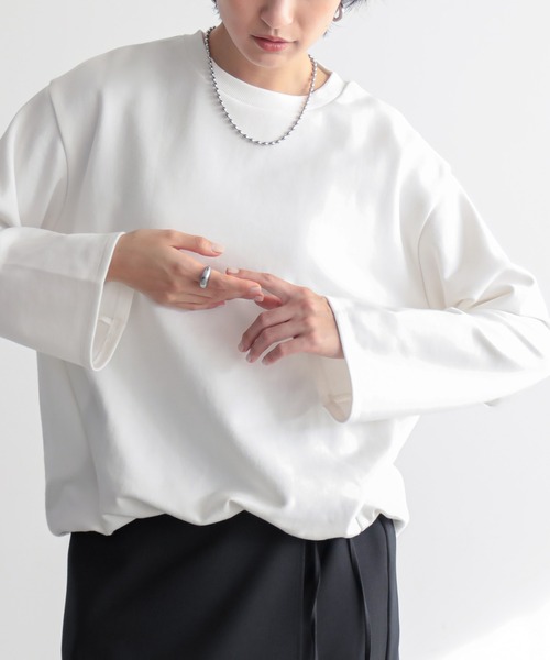 for/c(フォーシー)の「バルーンヘムトップス【サスティナブル】(Tシャツ/カットソー・レディース・ライトグレー/イエロー/ブラック/オフホワイト・L/M)」の8枚目の写真