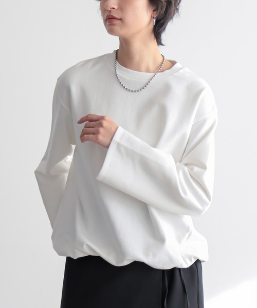 for/c(フォーシー)の「バルーンヘムトップス【サスティナブル】(Tシャツ/カットソー・レディース・ライトグレー/イエロー/ブラック/オフホワイト・L/M)」の6枚目の写真