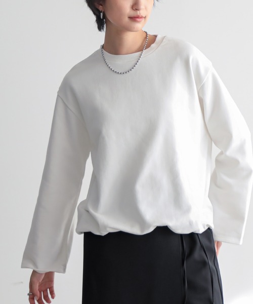 for/c(フォーシー)の「バルーンヘムトップス【サスティナブル】(Tシャツ/カットソー・レディース・ライトグレー/イエロー/ブラック/オフホワイト・L/M)」の7枚目の写真