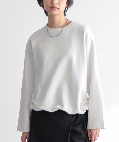for/c(フォーシー)の「バルーンヘムトップス【サスティナブル】(Tシャツ/カットソー・レディース・ライトグレー/イエロー/ブラック/オフホワイト・L/M)」の5枚目の写真