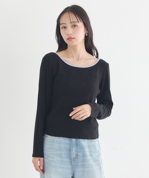 earth music&ecology(アースミュージックアンドエコロジー)の「【2点セット】レイヤードバイカラーカットワンピース(ワンピース・レディース・ブラック/ブラウン/ベージュ・FREE)」の11枚目の写真