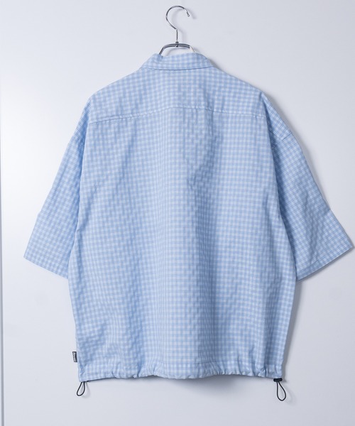 THRASHER(スラッシャー)の「【at】〔THRASHER/スラッシャー〕ダメージアップリケ ドローコード付きミニチェックシャツ(シャツ/ブラウス・メンズ・ブラック/サックスブルー/レッド・MEDIUM/LARGE)」の9枚目の写真