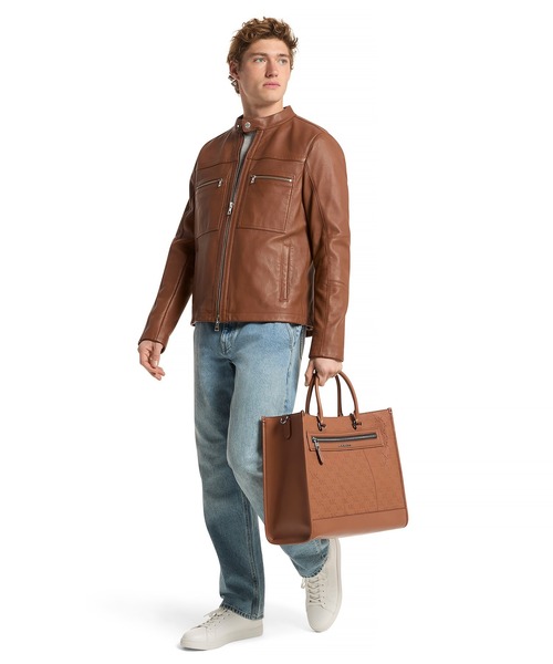 MICHAEL KORS（マイケルコース）の「JET SET ロゴエンボス レザー トートバッグ（トートバッグ・メンズ・ブラウン系・FREE）」の2枚目の写真