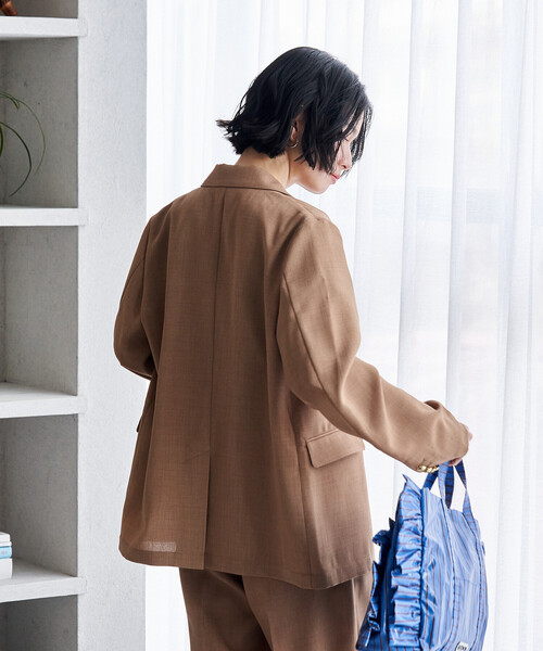 FREAK'S STORE(フリークスストア)の「接触冷感/UV LINEN TOUCH ダブルブレストジャケット セットアップ/リネンタッチ 限定展開(セットアップ・レディース・ブラック/ネイビー/ベージュ・SMALL/MEDIUM)」の19枚目の写真