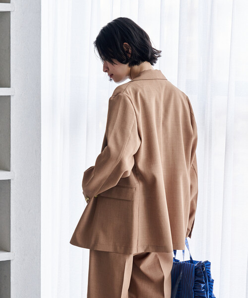 FREAK'S STORE(フリークスストア)の「接触冷感/UV LINEN TOUCH ダブルブレストジャケット セットアップ/リネンタッチ 限定展開(セットアップ・レディース・ブラック/ネイビー/ベージュ・SMALL/MEDIUM)」の20枚目の写真