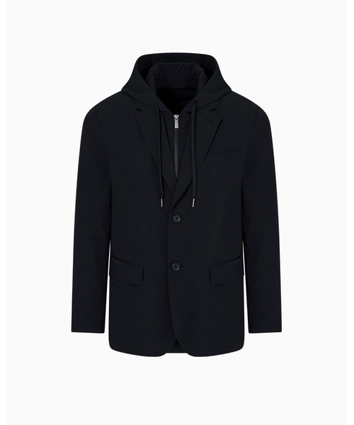 ARMANI EXCHANGE（アルマーニエクスチェンジ）の「【A|X アルマーニ エクスチェンジ】ストレッチナイロン フーデッドジャケット（テーラードジャケット・メンズ・ブラック・42/40）」の5枚目の写真