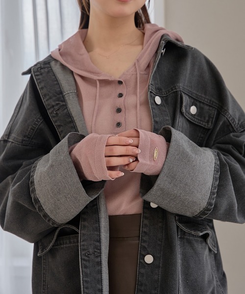 mideal(マイディール)の「sheer long sleeve hoodie tops / シアーロングスリーブフーディトップス(Tシャツ/カットソー・レディース・グレイッシュブルー/アイボリー/ピンク・FREE)」の15枚目の写真
