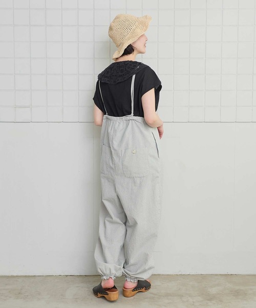 l'atelier du savon(アトリエドサボン)の「ぽつぽつしたミニチェック 細リボンつりパンツ(その他パンツ・レディース・ブルー/ブラック/ピンク・FREE)」の20枚目の写真