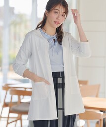 【おのののかさん着用】「サマケア 」フード付きカットソーロングカーディガン