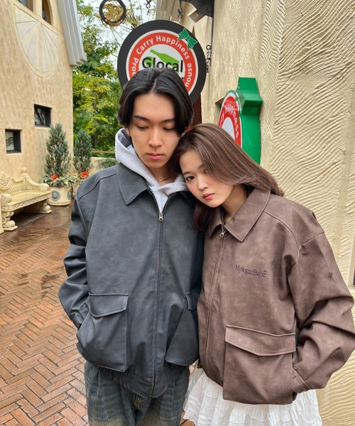 My sugar Babe(マイシュガーベイブ)の「embroidered leather blouson(ブルゾン・メンズ・ブラック・LARGE/MEDIUM)」の3枚目の写真