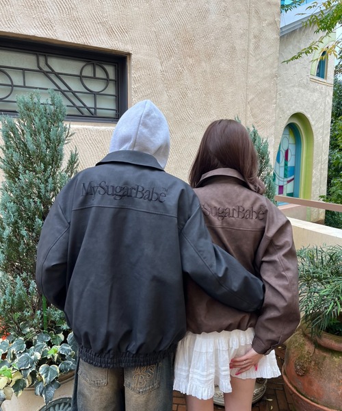 My sugar Babe(マイシュガーベイブ)の「embroidered leather blouson(ブルゾン・メンズ・ブラック・LARGE/MEDIUM)」の4枚目の写真