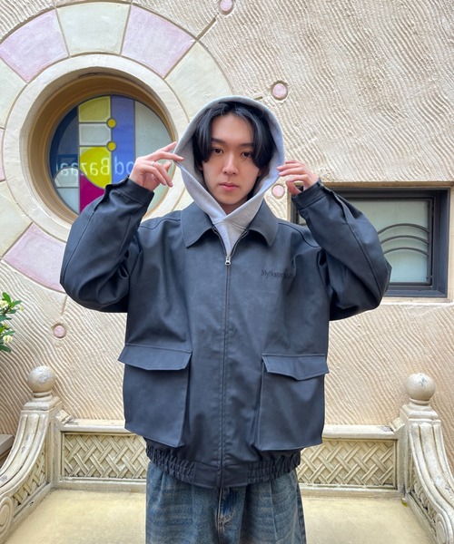 My sugar Babe(マイシュガーベイブ)の「embroidered leather blouson(ブルゾン・メンズ・ブラック・LARGE/MEDIUM)」の7枚目の写真