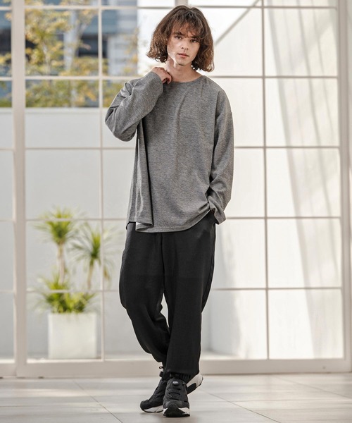 CAMBIO（カンビオ）の「mp14752-サテンライクドレープリブパンツ(26048CMY)（その他パンツ・メンズ・ブラック/ベージュ/ネイビー・S/M/L）」の16枚目の写真