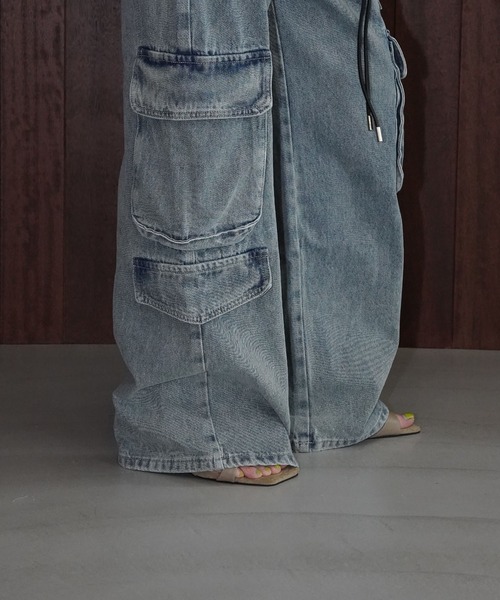 chuclla(チュクラ)の「ヴィンテージライクカーゴデニムパンツ chw26s137(デニムパンツ・レディース・ブルー・S/L/M)」の9枚目の写真