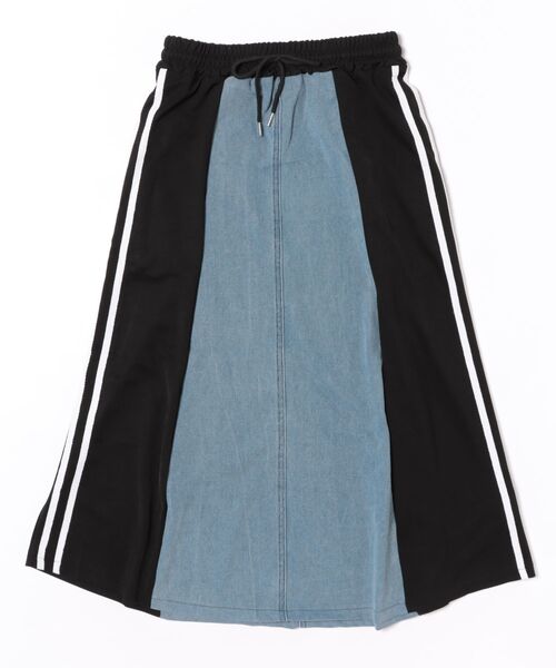 Paradise Picnic（パラダイスピクニック）の「ドッキングラインデニムスカート（デニムスカート・レディース・ブラック/ブルー・FREE）」の2枚目の写真