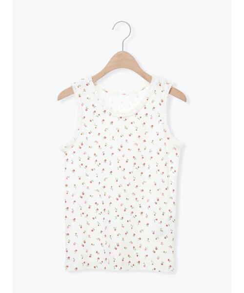 Samansa Mos2(サマンサ モスモス)の「花柄パターンメッシュレース付ノースリーブ(Tシャツ/カットソー・レディース・オフホワイト/チャコールグレー/キナリ・F)」の11枚目の写真